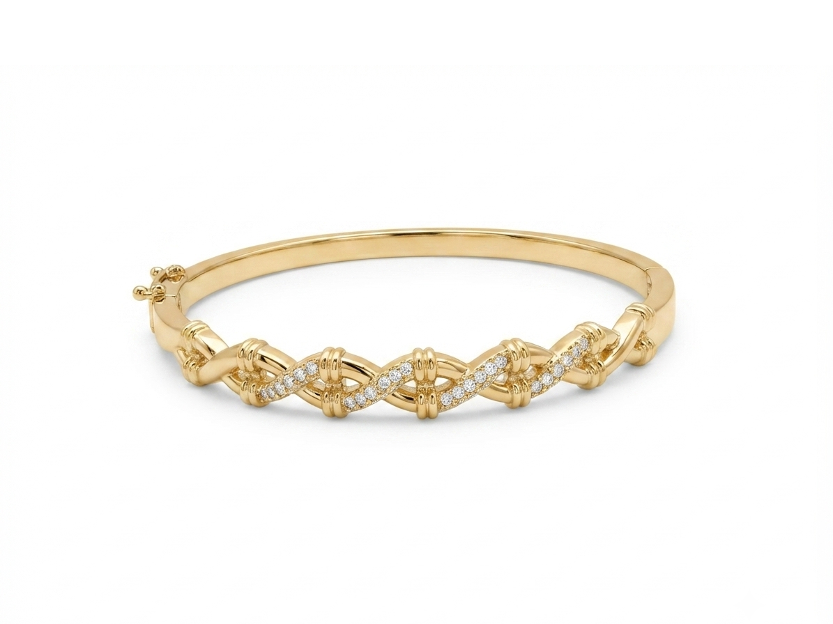 Gold Twisted Bangle
