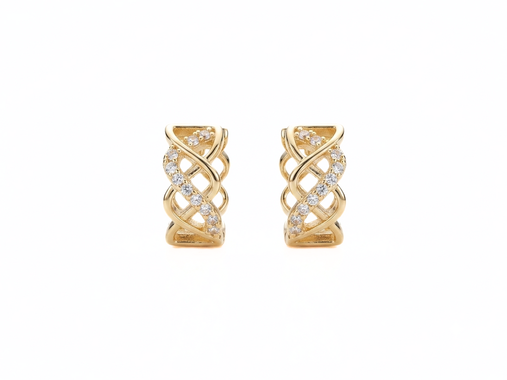 Hollow Line Twist Design Hoop Earrings
