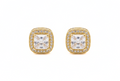 Gold Square Stud Earrings