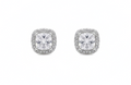 Silver Square Stud Earrings