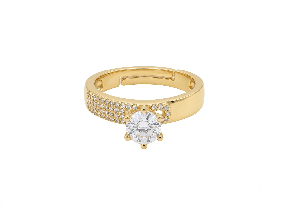 Gold Clear Stone Ring