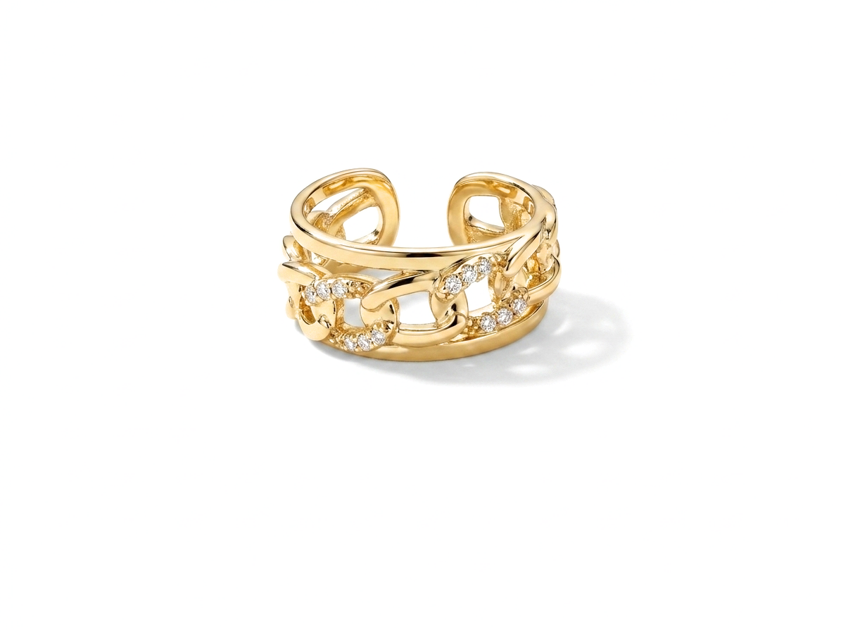 Gold Link Chain Ring