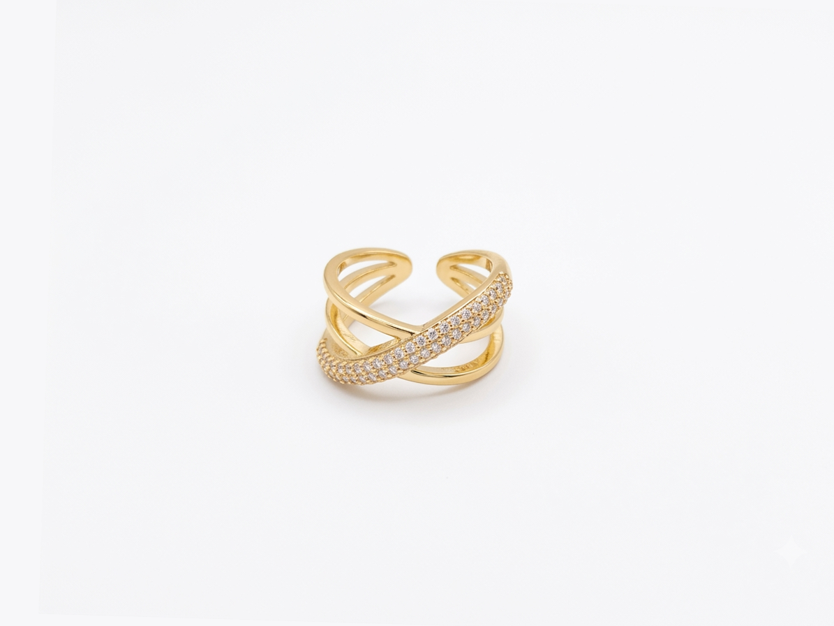 Gold Crossed Ring