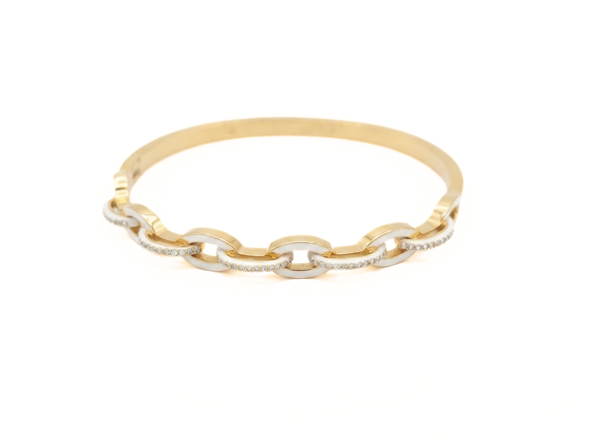 Gold Cream Link Bangle
