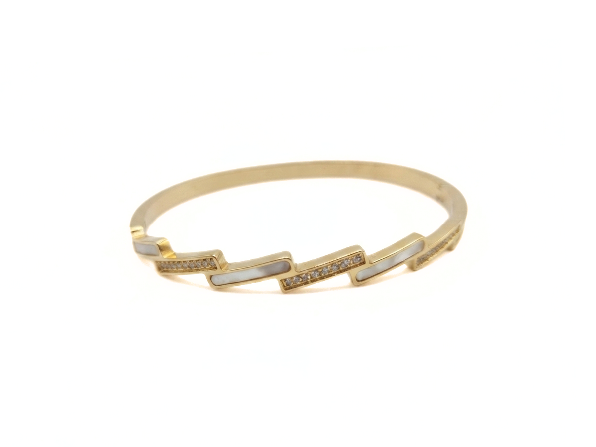 Gold Prism Step Bangle