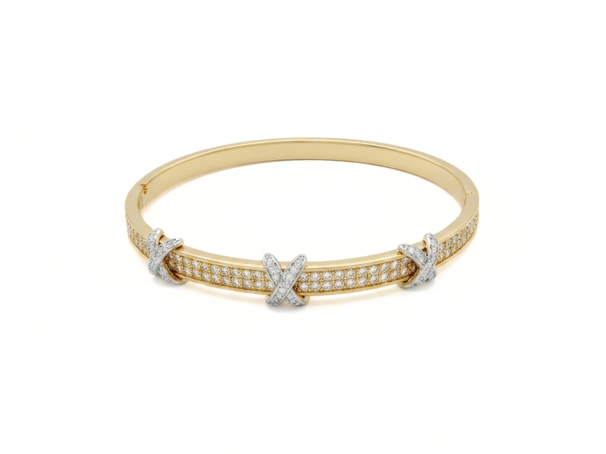 Gold Triple Kiss Bangle