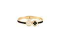 Gold and White Clover Bangle